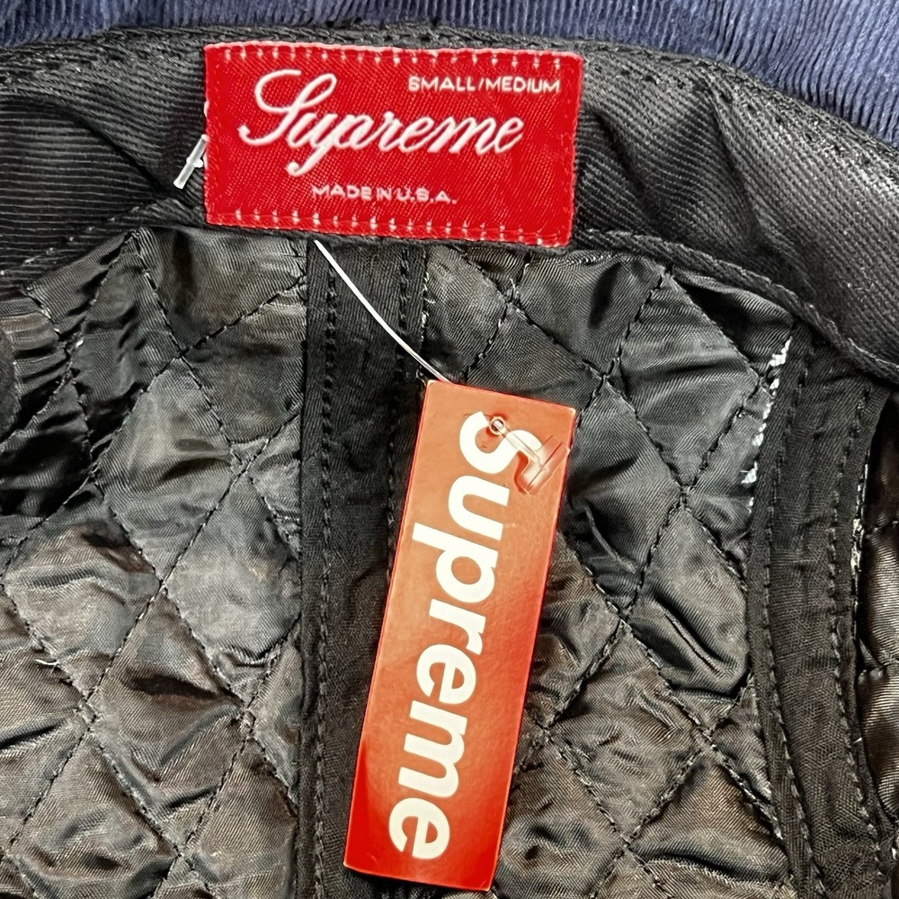 Supreme Lions Trail Hat S/M Navy Gold Earflap Camp Cap Box Logo FW13H65 NWT⁠ - Picture 2 of 9